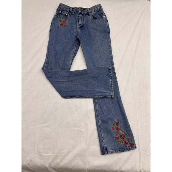 No Boundaries Jeans Juniors Size 3 - Blue  Embroidered - Picture 2 of 9